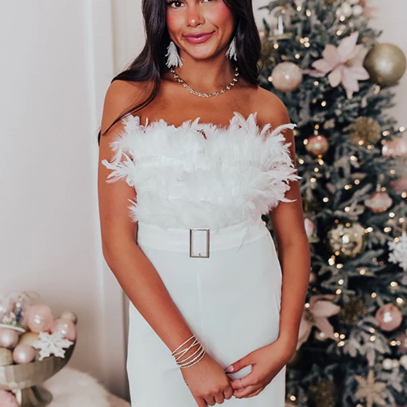 Expect The Best Feather Jumpsuit - Picture 3 of 5